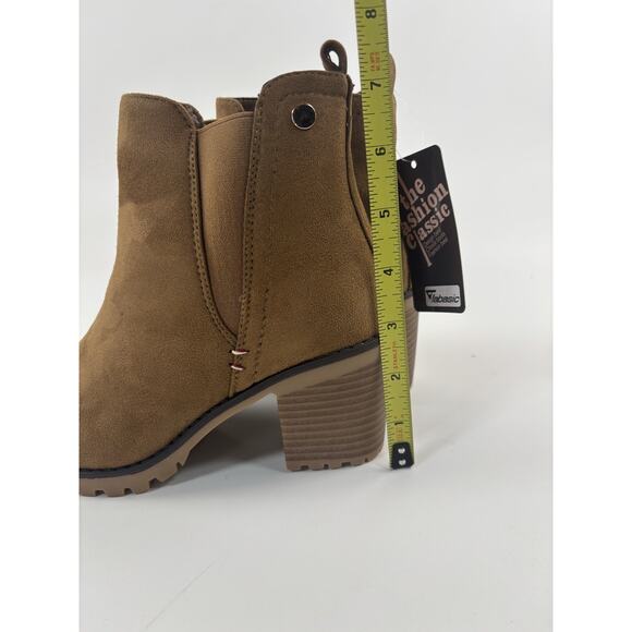 Jabasic Womens Casual Suede Ankle Chelsea Brown Boots Shoes Size 5 - Picture 6 of 11